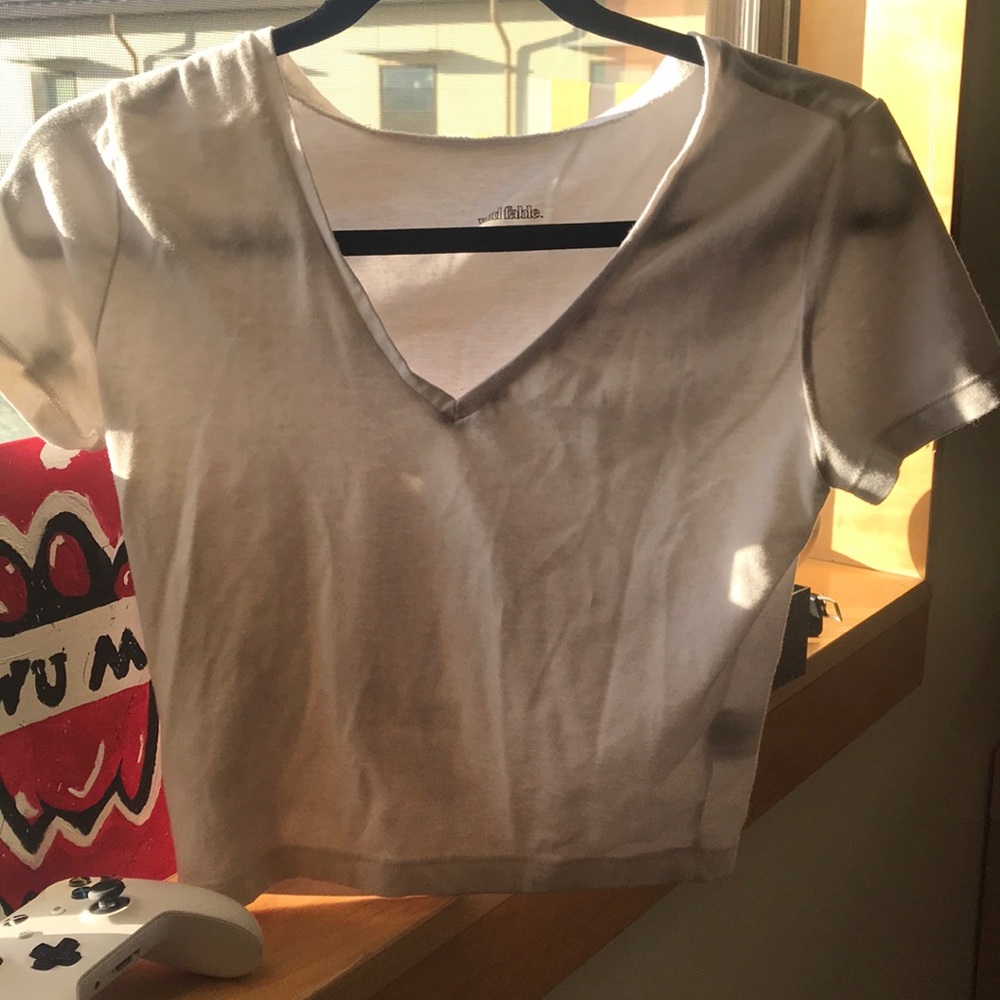 White cropped top